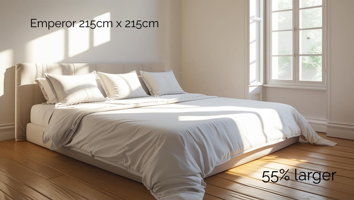 emperor size bed 55% bigger